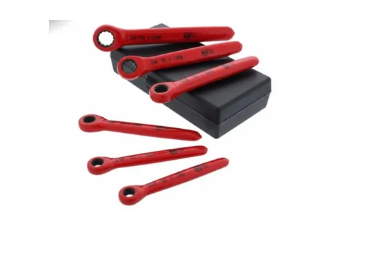 MA-2305 14 Pcs VDE 1000V Dipped Insulated Ratchet Ring Wrench Set (8mm–24mm)